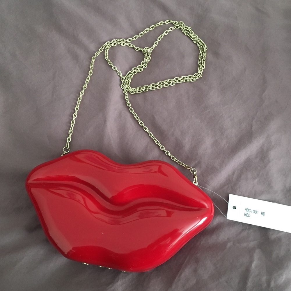 -SOLD- Red Lips Clutch or Crossbody - Picture 1 of 7